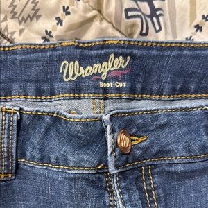 Wrangler Blue Boot Cut Jeans with Classic Stitching